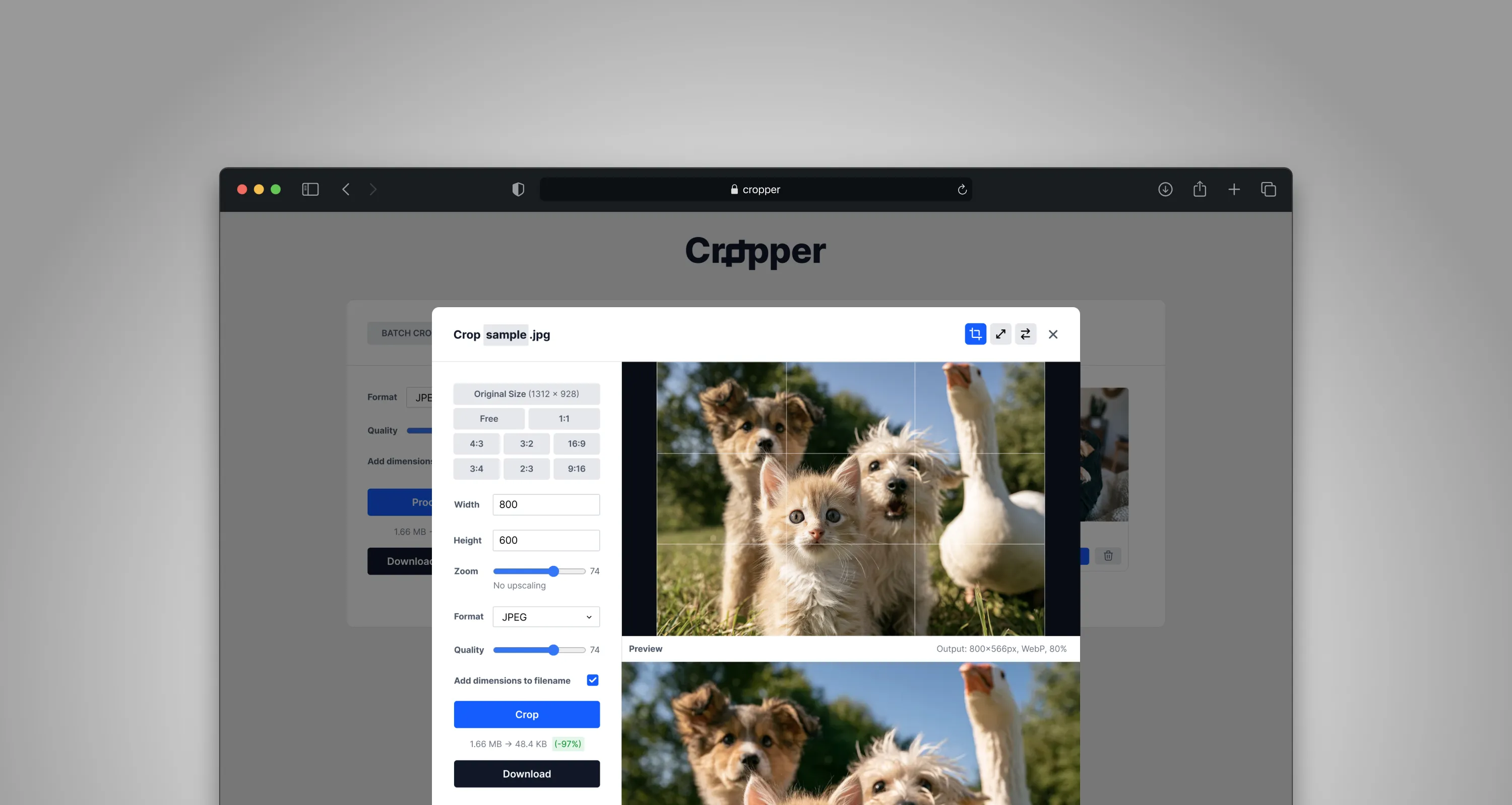 Cropper image cropping tool product design